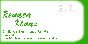 renata klaus business card